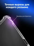 Прозрачный чехол для Xiaomi Redmi 13C | Poco C65 — вырезы под порты и брелок