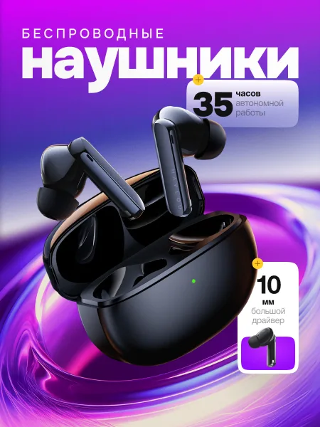 Беспроводные внутриканальные наушники Haylou W1 ANC в темно-синем цвете.