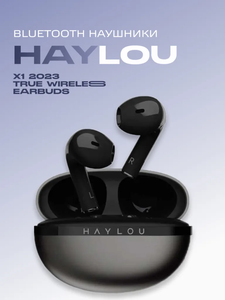 Беспроводные вставные наушники Haylou X1 2023 черного цвета.