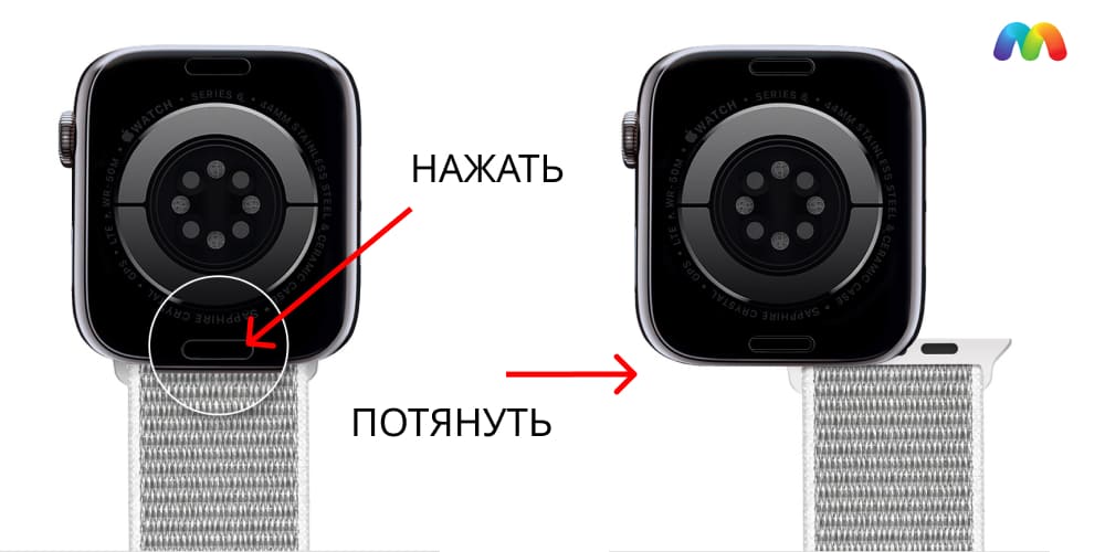 Как поменять ремешок на Apple Watch