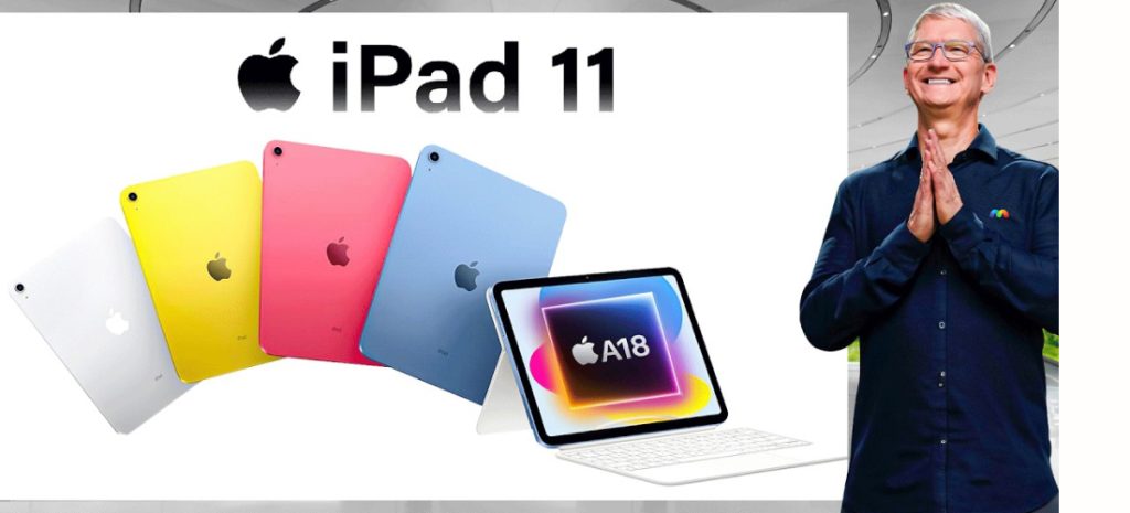 Люди держат iPad 11 разных цветов