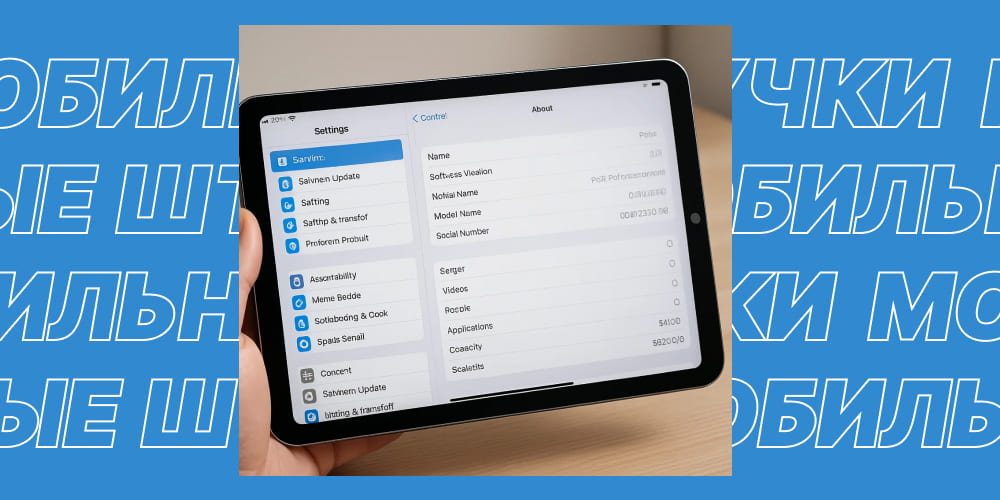 Настройки iPad с открытым разделом «Об этом устройстве»