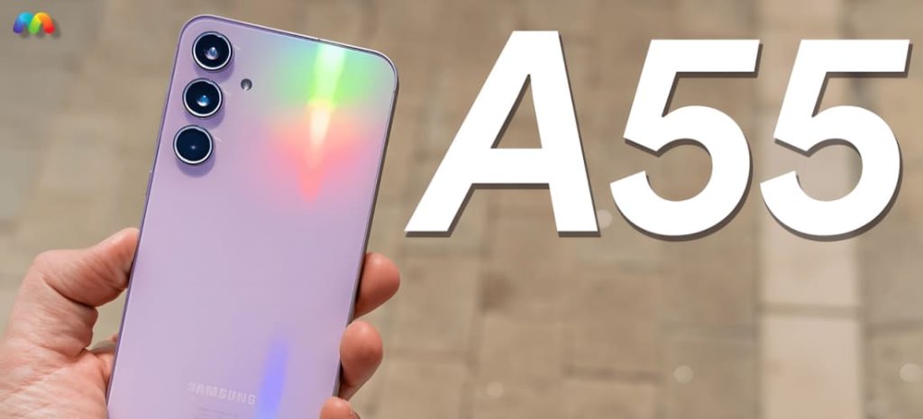 Samsung Galaxy A55 в руке — размеры и эргономика