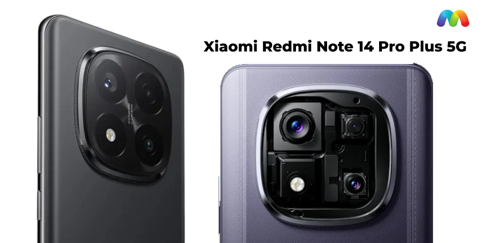 Сравнение модуля камер Xiaomi Redmi Note 14 Pro+ 5G: внешний вид и детализация внутренних сенсоров и объективов.