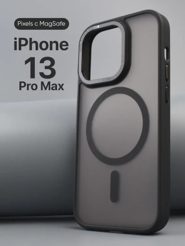 Чехол Pixels с MagSafe чёрный для iPhone 13 Pro Max | Айфон 13 Про Макс