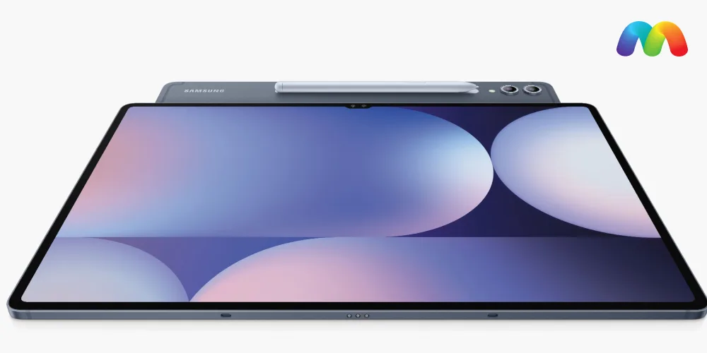Широкий вид Samsung Galaxy Tab S10 FE с примагниченным стилусом