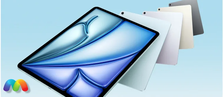 Стек из нескольких планшетов Apple iPad Air в различных цветах