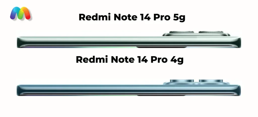 Вид на верхний торец корпуса Redmi Note 14 Pro 5G и 4G, показывающий отсутствие порта и расположение микрофона.