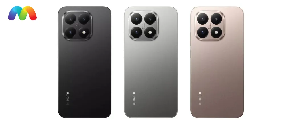 Три варианта цвета смартфона Xiaomi 15T: черный, серый и бежевый/розовый.