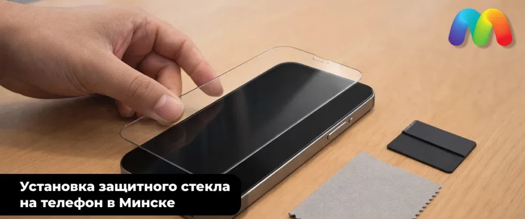 Установка защитного стекла на телефон в Минске