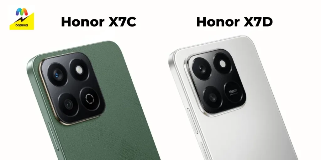 Крупный план модулей камер смартфонов Honor X7C и Honor X7D