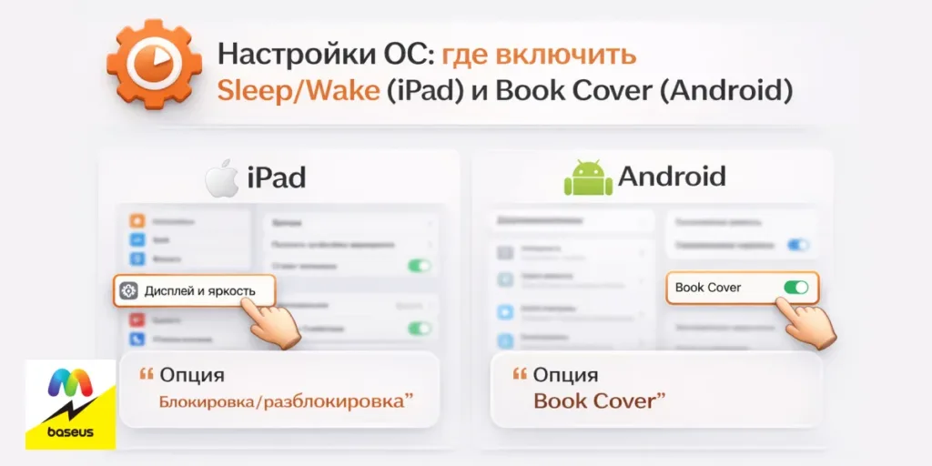 Скриншоты настроек меню для iPad (iOS) и Android-планшетов