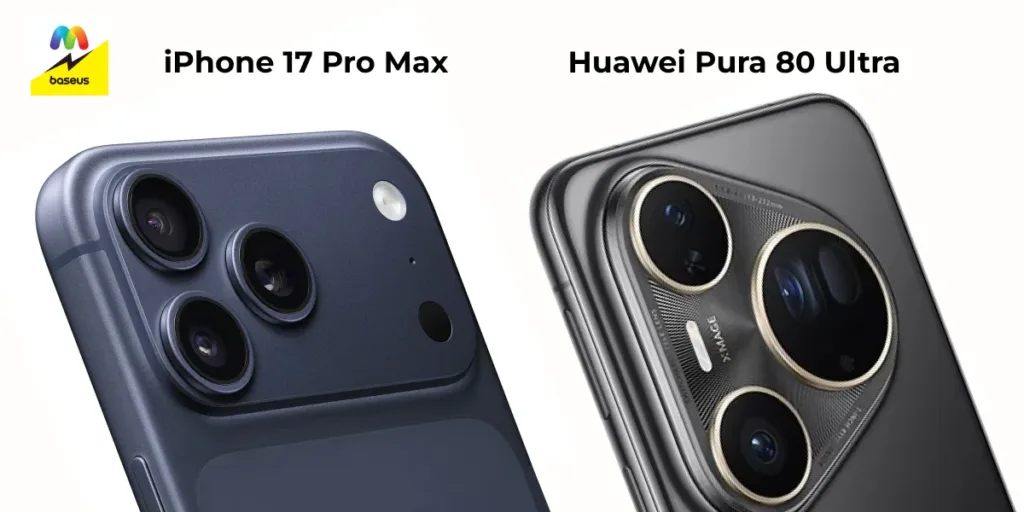 Детальное сравнение блоков камер iPhone 17 Pro Max и Huawei Pura 80 Ultra