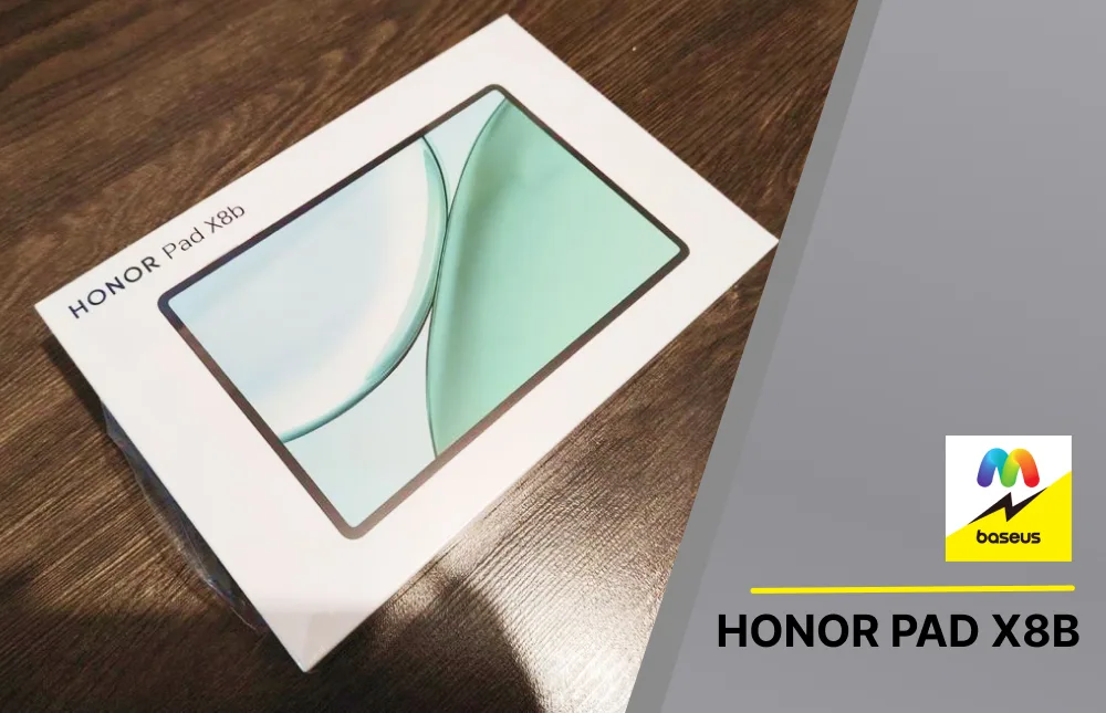Упаковочная коробка планшета Honor Pad X8b на деревянном столе