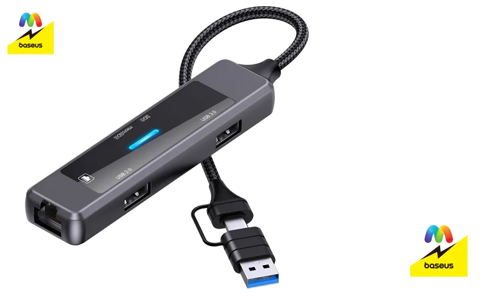 Вид сверху на USB-хаб Profit YC-912 с индикатором питания