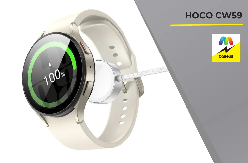 Часы Samsung Galaxy Watch на зарядном устройстве Hoco CW59