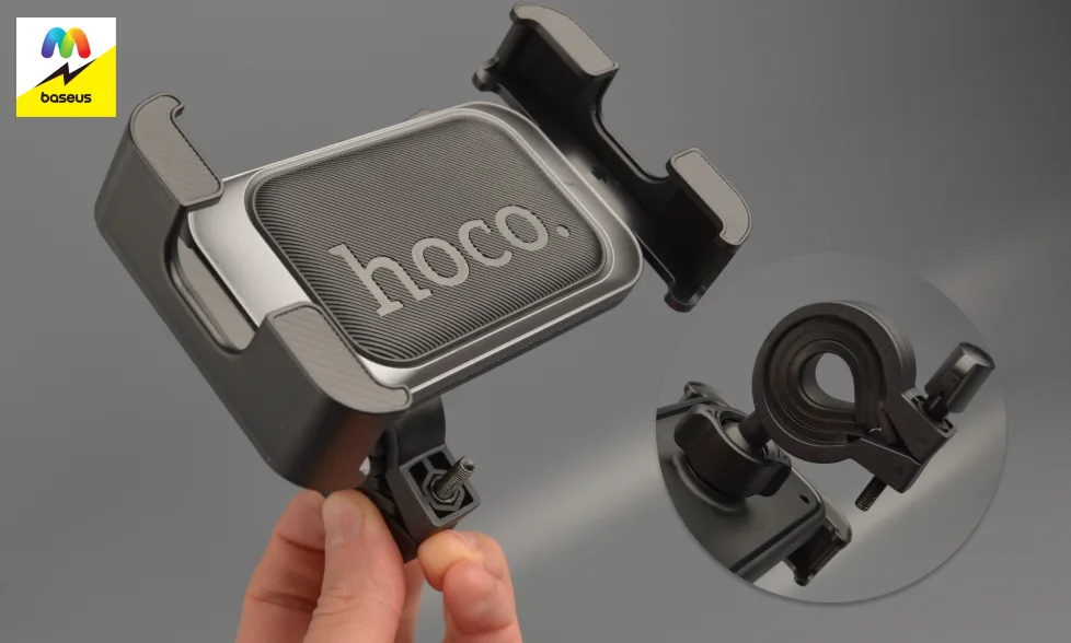 установка велосипедного держателя Hoco h82 на руль
