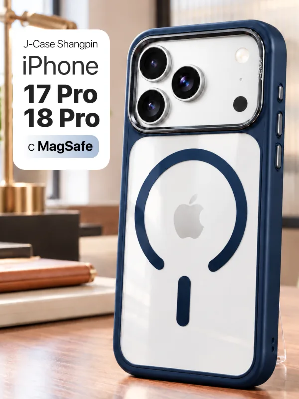 Противоударный чехол MagSafe J-Case Shangpin для iPhone 17 Pro | 18 Pro, синий.