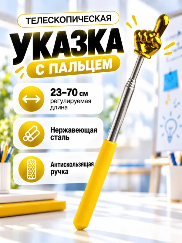 Телескопическая указка Пикми палочка (золотой)